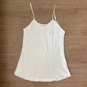 White Spaghetti Strap Silky Cami Dress